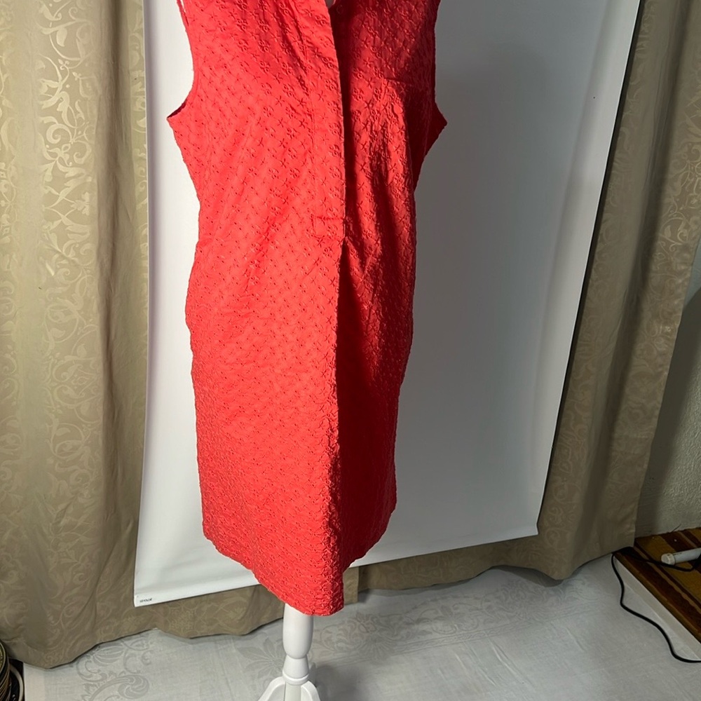 Liz Claiborne Orange V-Neck Midi Dress